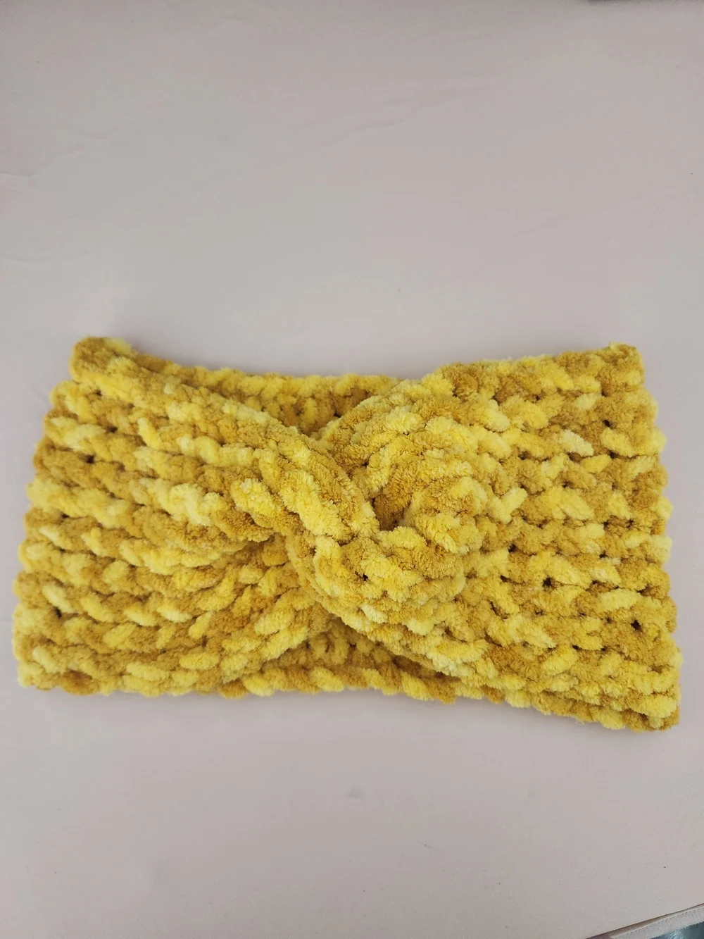 Cozy Chunky Knit Scarf and Headband Set - Mustard Yellow